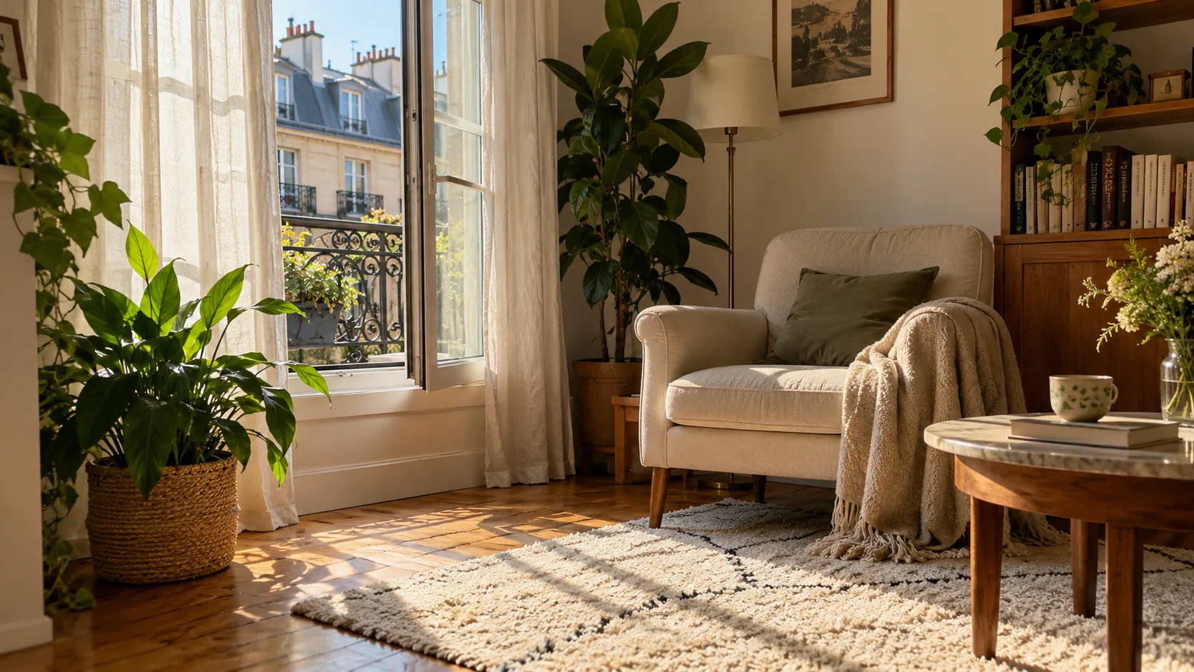 Intérieur parisien calme et paisible